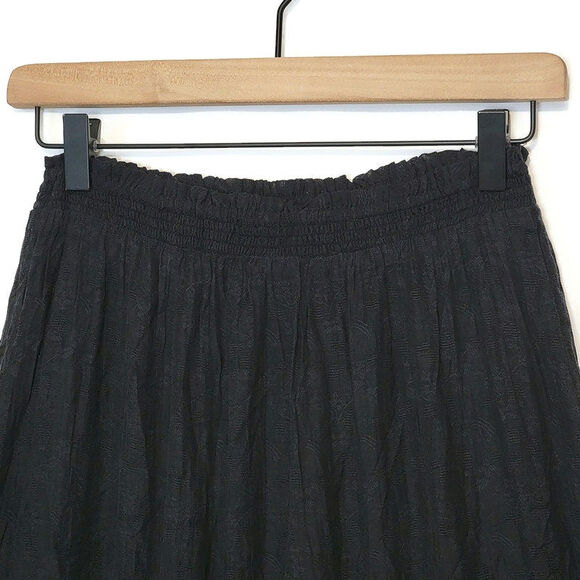 Free People Black Floral Embroidered Skirt Midi Roses Flowy Boho Bohemian Small - Picture 6 of 15